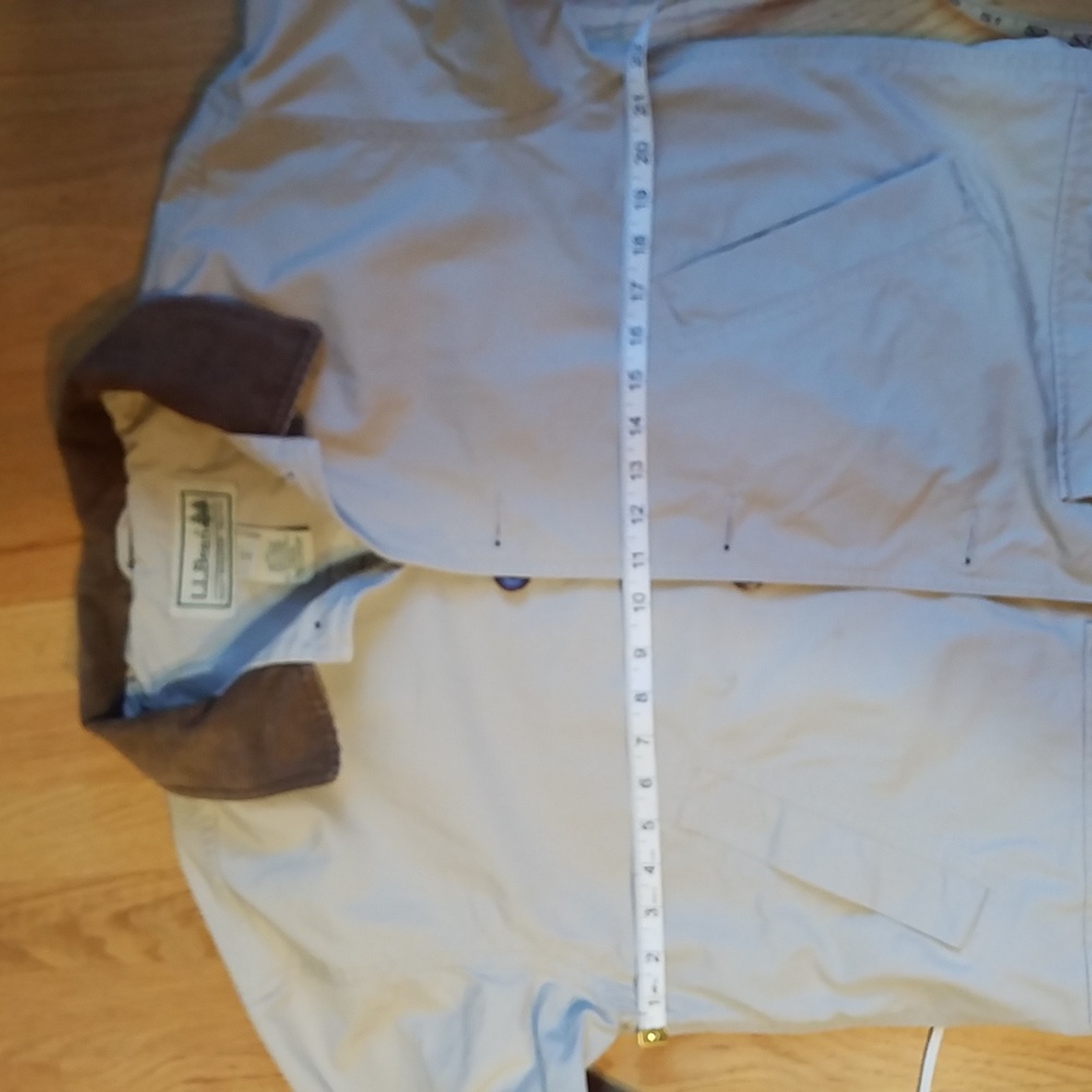 L. L. BEAN MEN'S COAT S Tan Khaki corduroy collar Field Coat - Picture 8 of 12